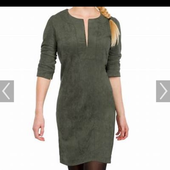 Gretchen Scott green suede dress - Picture 1 of 3